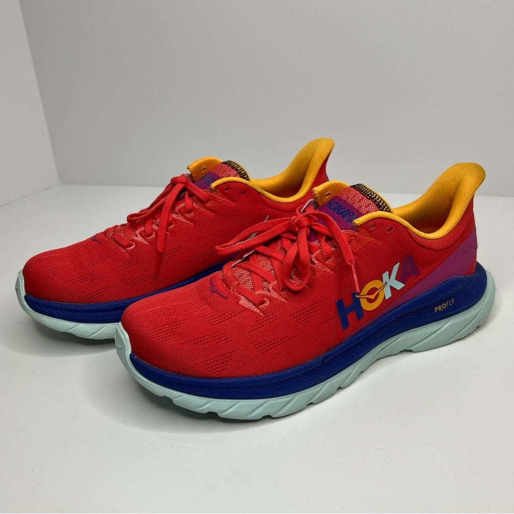 Hoka One One Mach 4 Running Shoes in Fiesta/Bluing Men Size 10